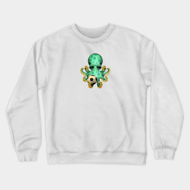 Cute Baby Octopus With Football Soccer Ball Crewneck Sweatshirt by jeffbartels